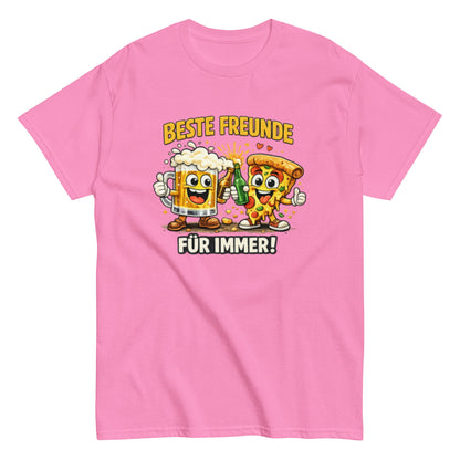 Lustiges Pizza & Bier T-Shirt – Beste Freunde für immer, Herren, Frauen, Unisex T-Shirt - SprücheKüche - Druckfrisch & frech
