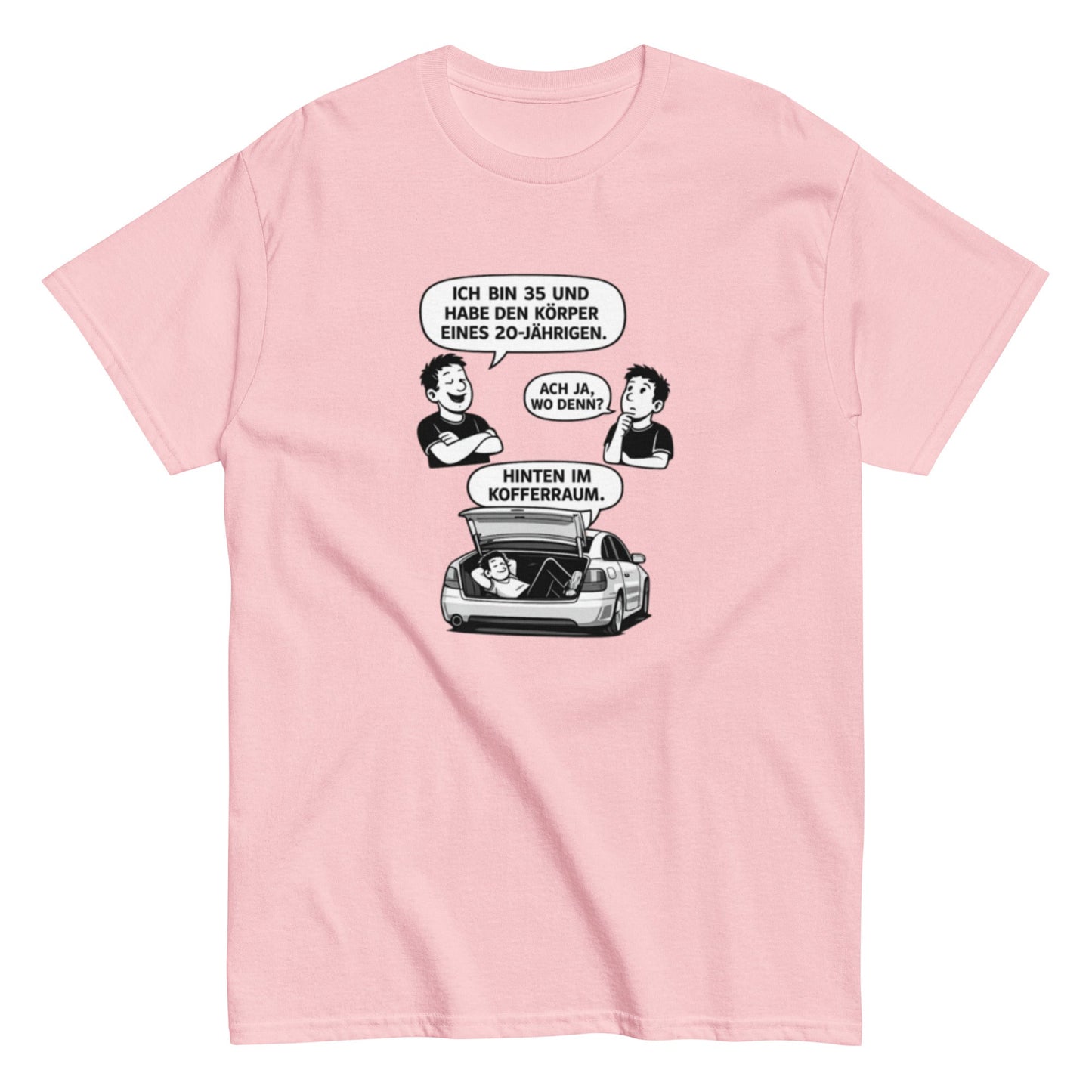 Lustiges T-Shirt „Ich bin 35 und habe den Körper eines 20 - Jährigen“ – Humor Spruch Shirt – Geschenk für Männer & Frauen, Unisex T-Shirt - SprücheKüche - Druckfrisch & frech