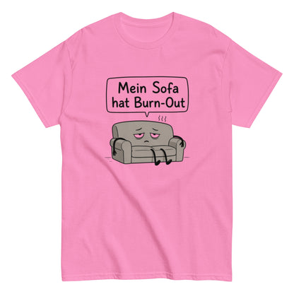 Mein Sofa hat Burn - Out – Lustiges minimalistisches T-Shirt im Comic - Style, Herren, Frauen, Unisex T-Shirt - SprücheKüche - Druckfrisch & frech