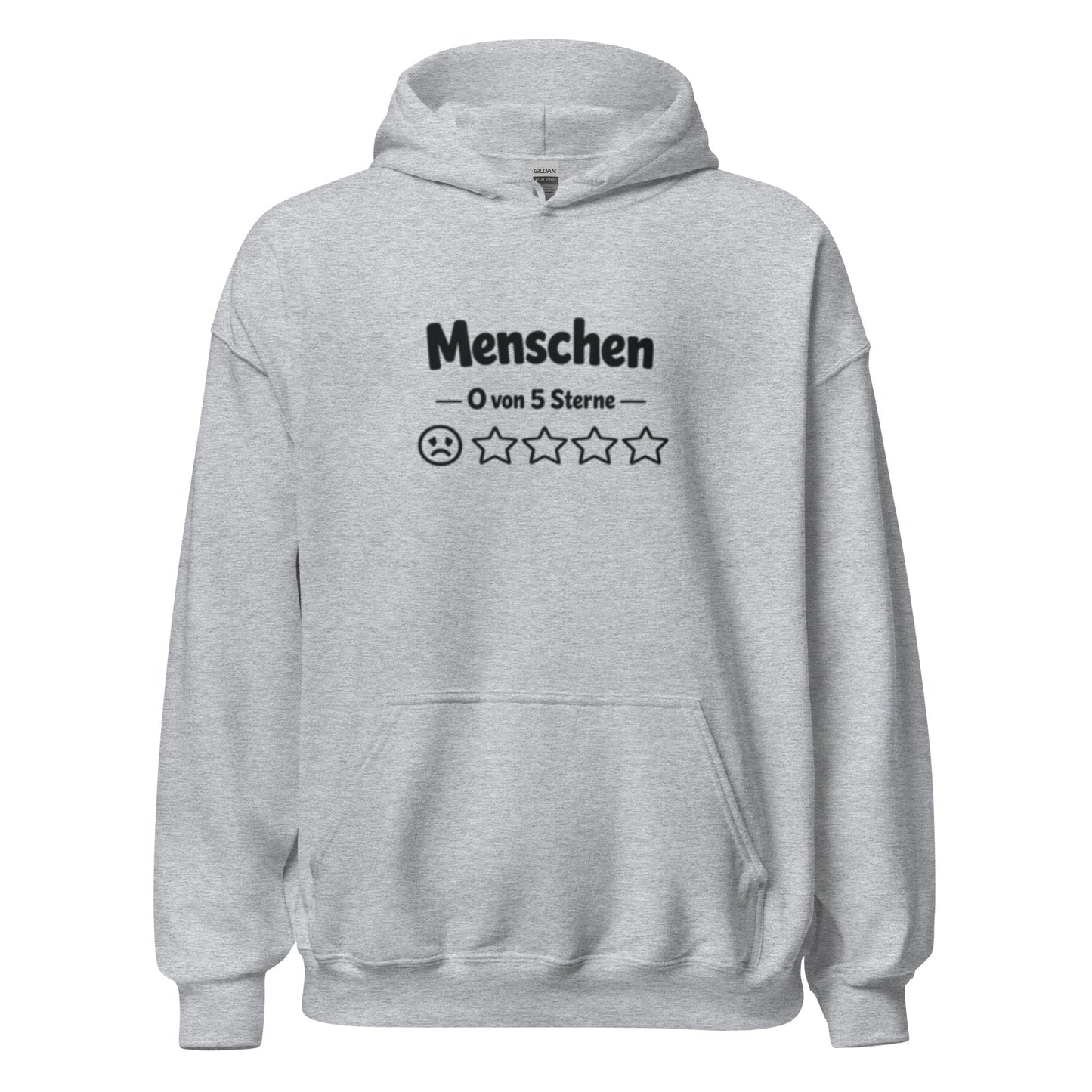 Menschen 0 von 5 Sterne-Bewertung - Lustiger Unisex-Hoodie - SprücheKüche - Druckfrisch & frech