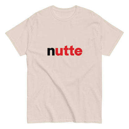 Minimalistisches Statement Shirt im Haselnusscreme - Style | Lustiges Parodie Design | Herren, Frauen, Unisex T-Shirt - SprücheKüche - Druckfrisch & frech