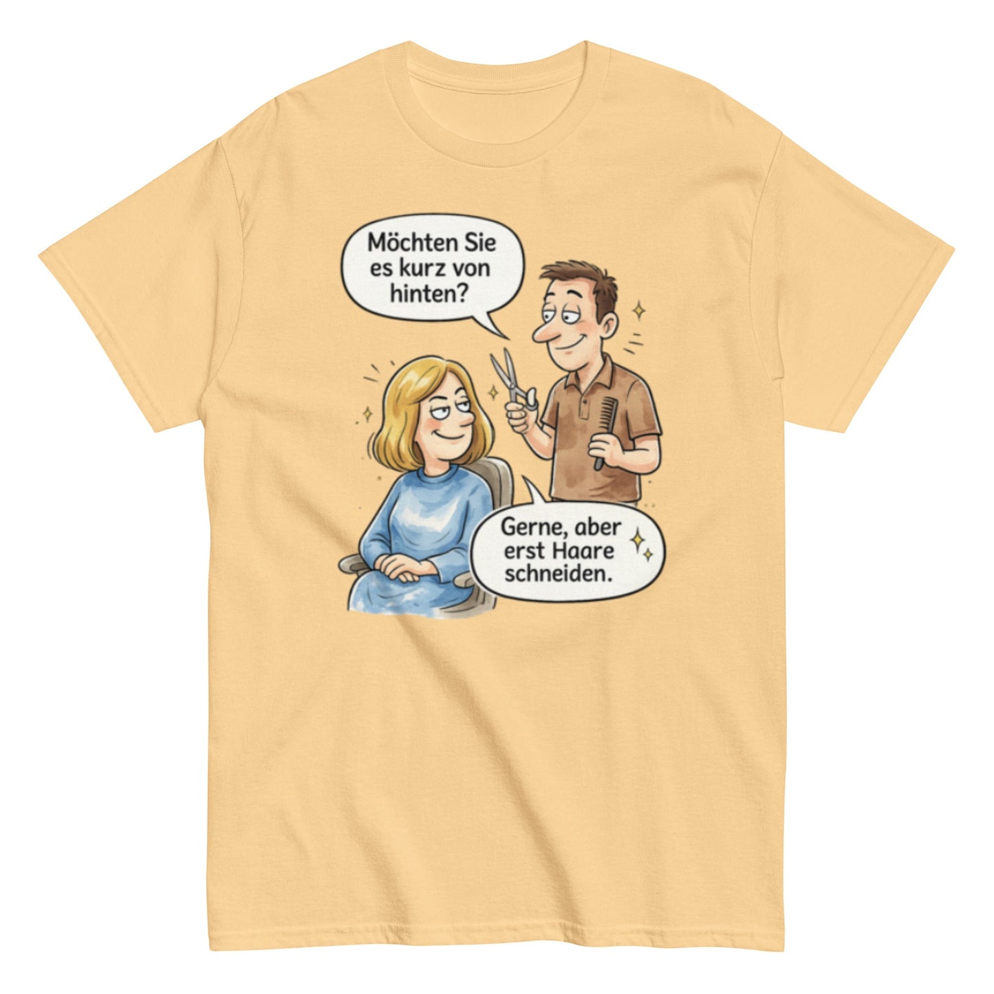 MÖCHTEN SIE ES KURZ VON HINTEN? - Lustiges Herren T-Shirt - SprücheKüche - Druckfrisch & frech