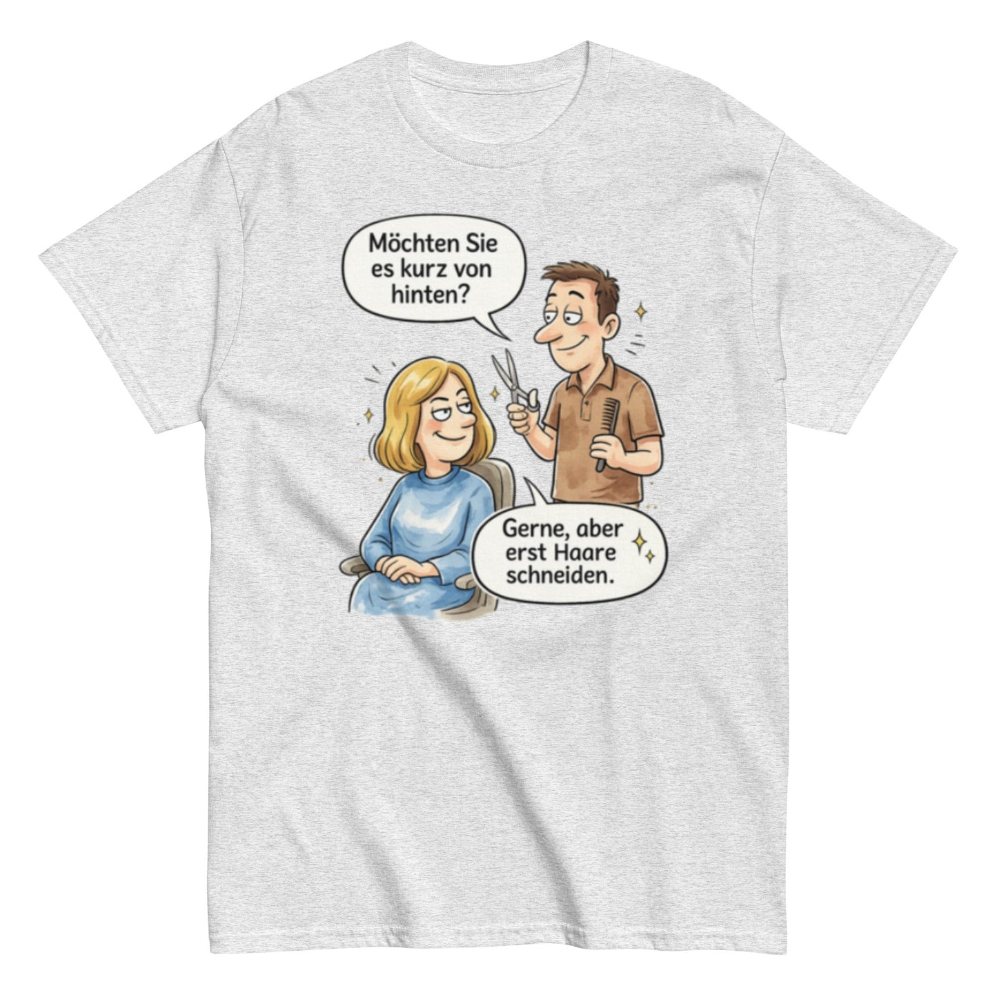 MÖCHTEN SIE ES KURZ VON HINTEN? - Lustiges Herren T-Shirt - SprücheKüche - Druckfrisch & frech