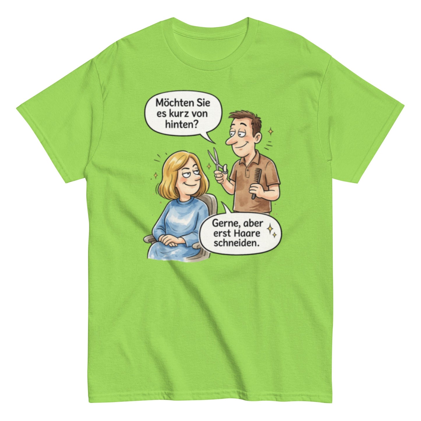 MÖCHTEN SIE ES KURZ VON HINTEN? - Lustiges Herren T-Shirt - SprücheKüche - Druckfrisch & frech