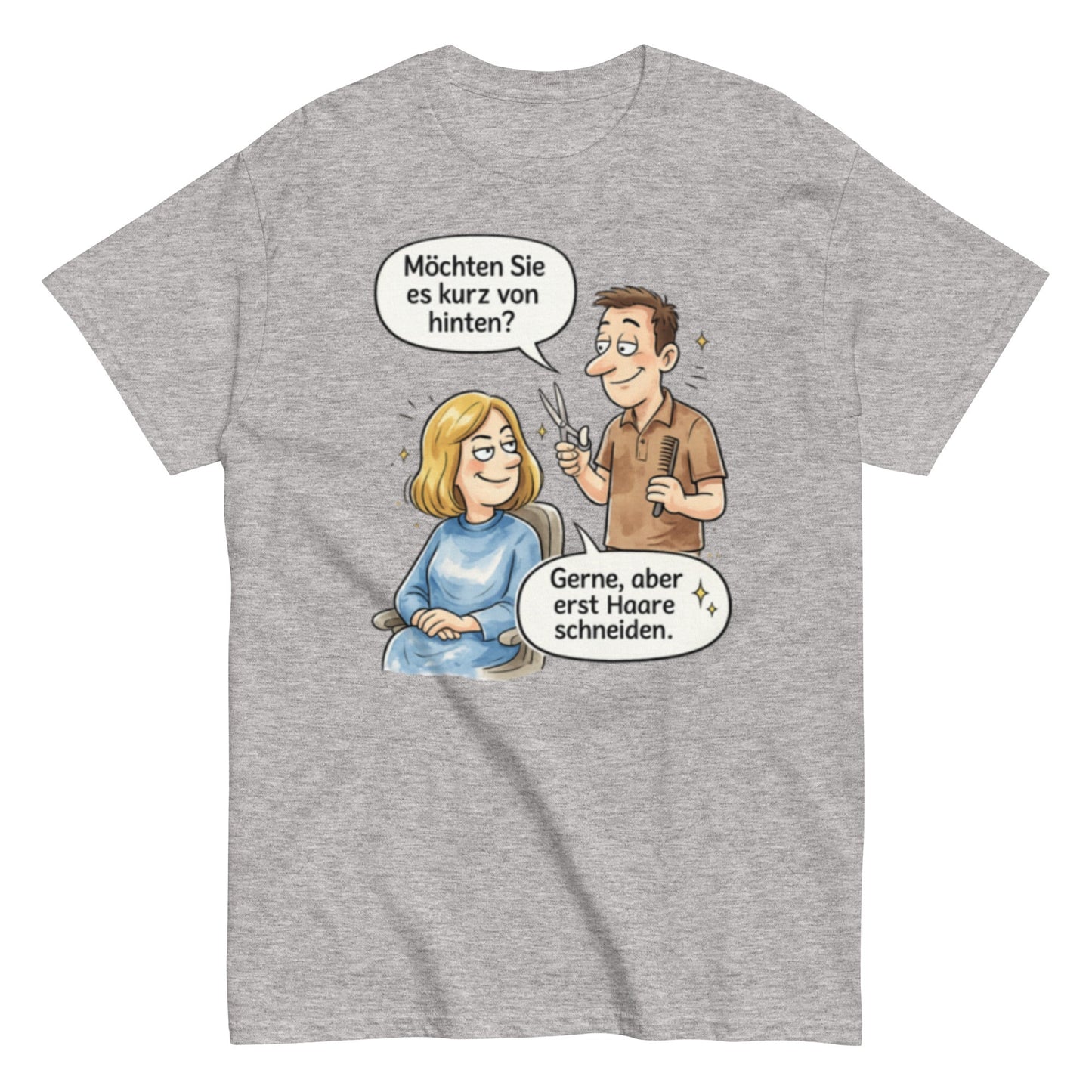 MÖCHTEN SIE ES KURZ VON HINTEN? - Lustiges Herren T-Shirt - SprücheKüche - Druckfrisch & frech