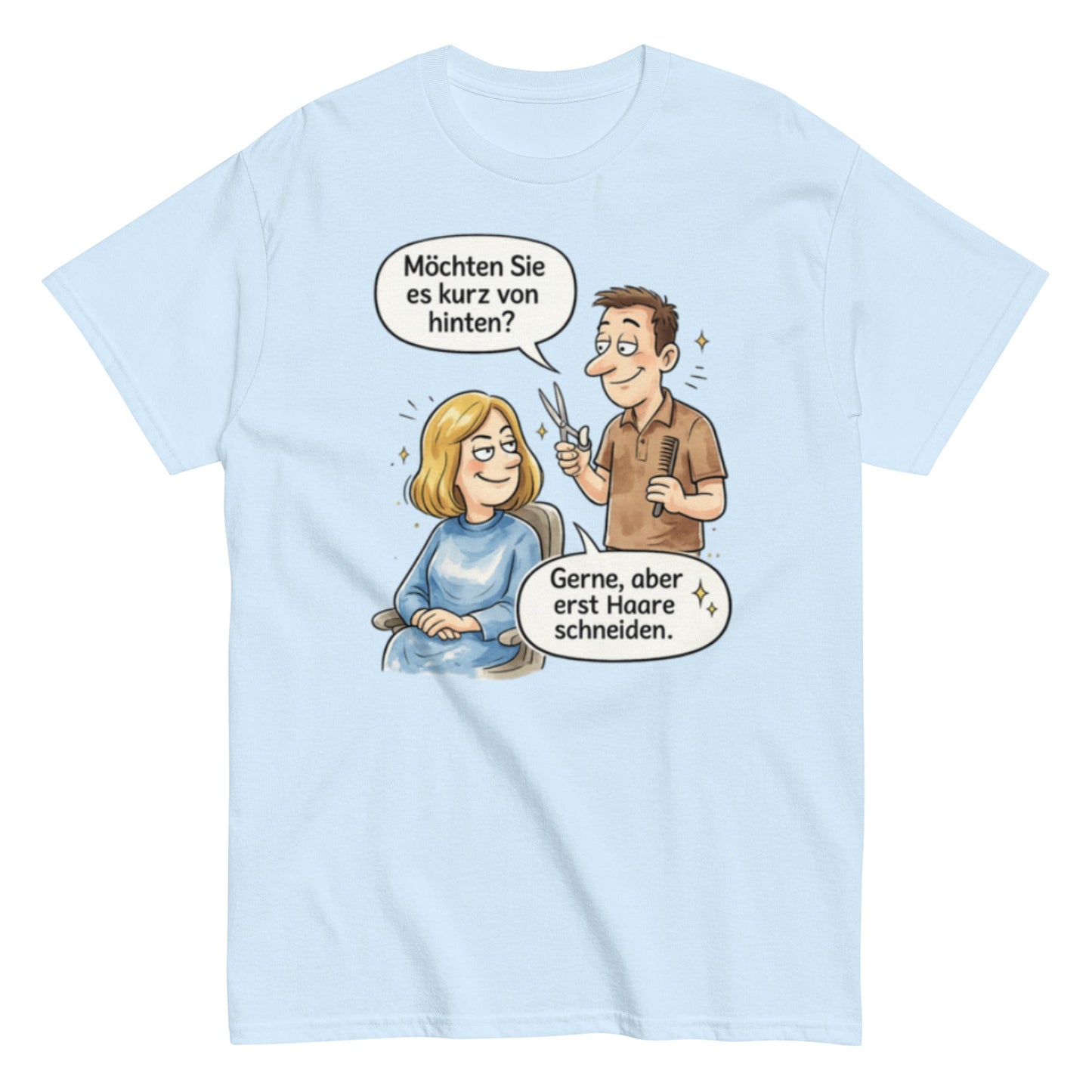 MÖCHTEN SIE ES KURZ VON HINTEN? - Lustiges Herren T-Shirt - SprücheKüche - Druckfrisch & frech
