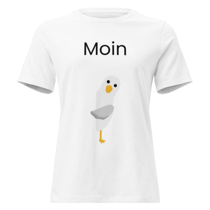 ,,Moin" Norddeutsch - Lustiges Damen T-Shirt - SprücheKüche - Druckfrisch & frech