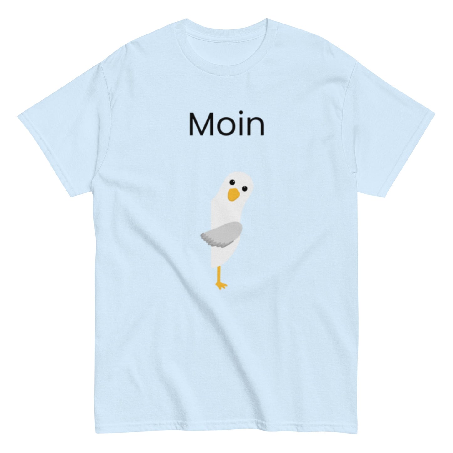 Moin - Norddeutsche Begrüßung, lustiges T-Shirt, Nordsee, Möwe, Perfekt als Geschenk Idee, Unisex - T-Shirt - SprücheKüche - Druckfrisch & frech