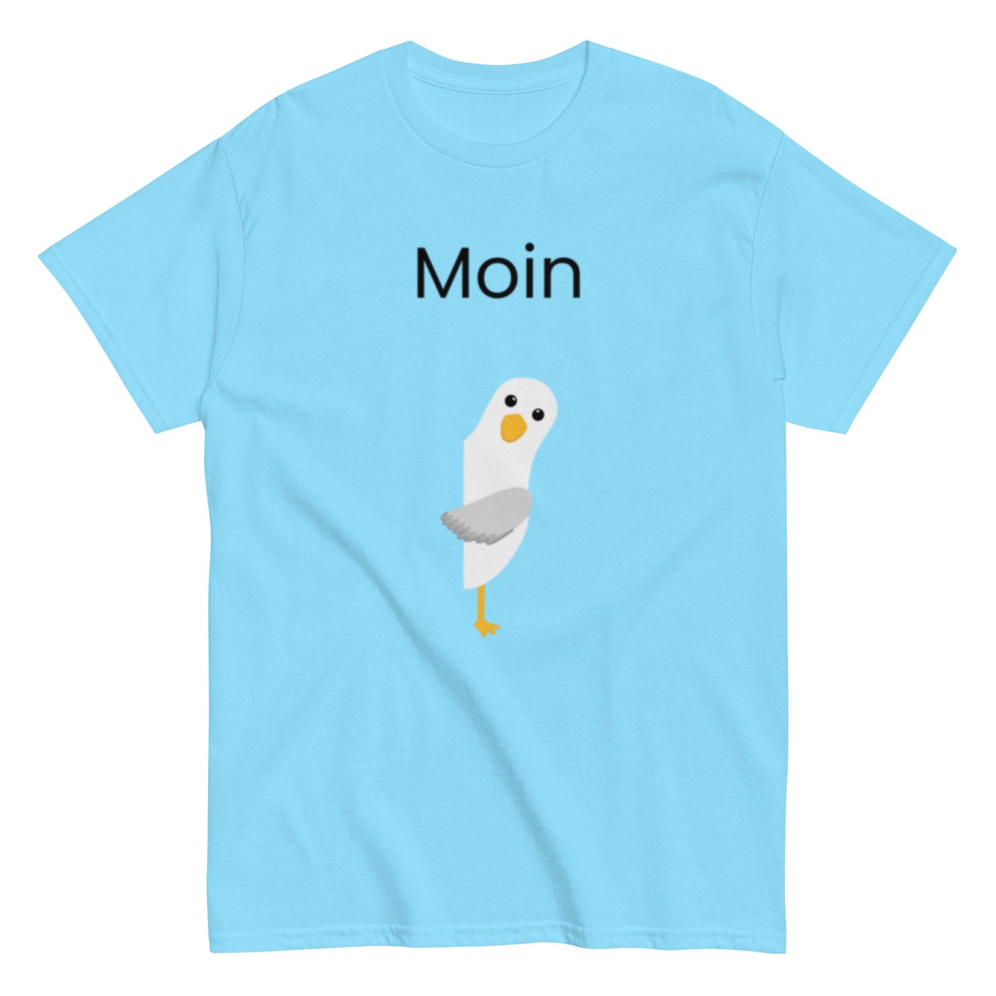 Moin - Norddeutsche Begrüßung, lustiges T-Shirt, Nordsee, Möwe, Perfekt als Geschenk Idee, Unisex - T-Shirt - SprücheKüche - Druckfrisch & frech