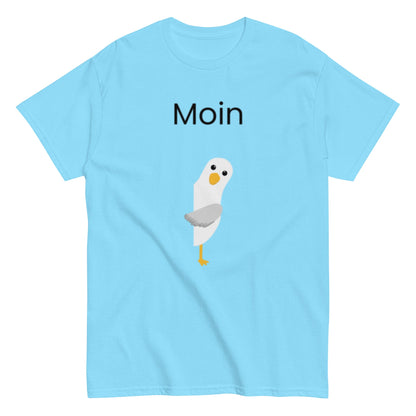 Moin - Norddeutsche Begrüßung, lustiges T-Shirt, Nordsee, Möwe, Perfekt als Geschenk Idee, Unisex - T-Shirt - SprücheKüche - Druckfrisch & frech