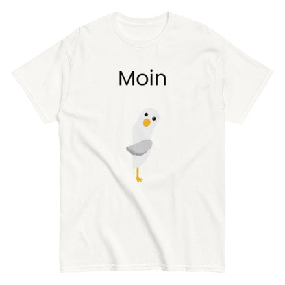 Moin - Norddeutsche Begrüßung, lustiges T-Shirt, Nordsee, Möwe, Perfekt als Geschenk Idee, Unisex - T-Shirt - SprücheKüche - Druckfrisch & frech