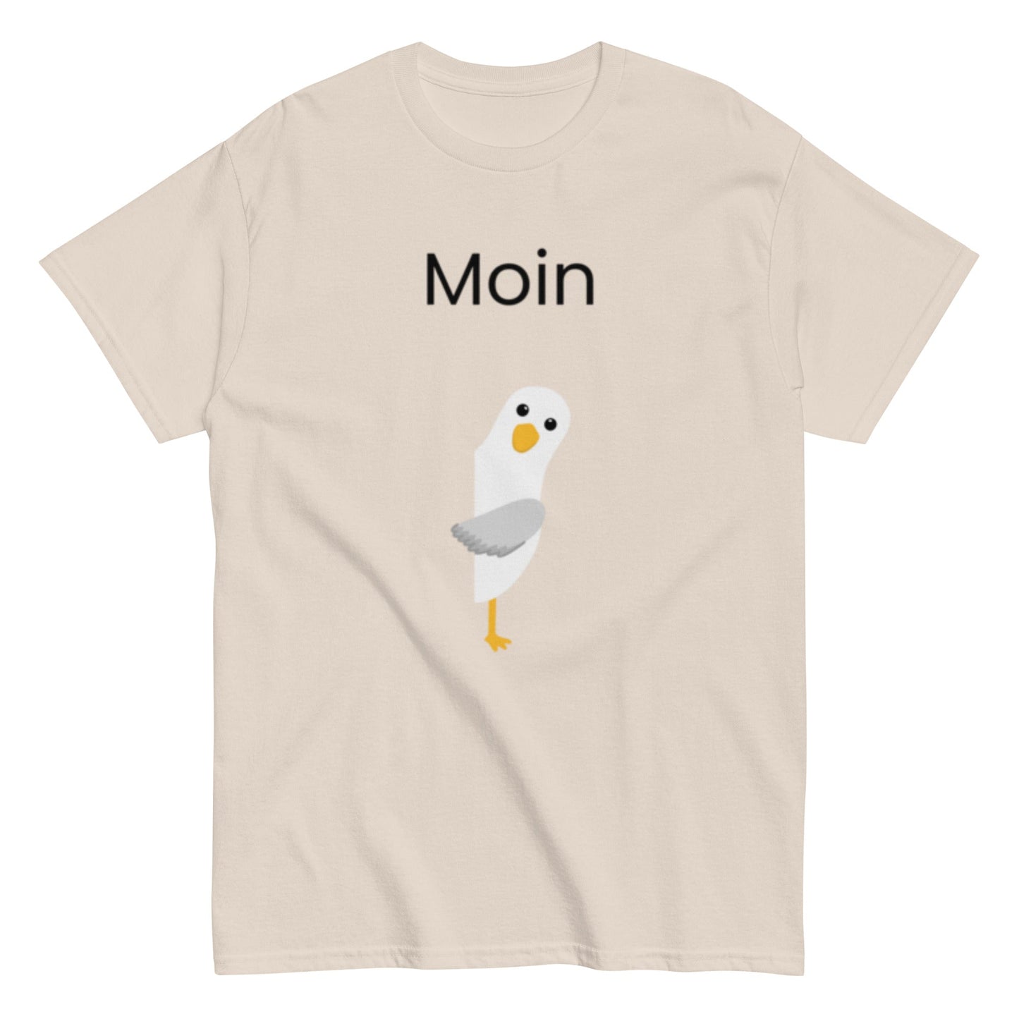 Moin - Norddeutsche Begrüßung, lustiges T-Shirt, Nordsee, Möwe, Perfekt als Geschenk Idee, Unisex - T-Shirt - SprücheKüche - Druckfrisch & frech
