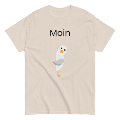 Moin - Norddeutsche Begrüßung, lustiges T-Shirt, Nordsee, Möwe, Perfekt als Geschenk Idee, Unisex - T-Shirt - SprücheKüche - Druckfrisch & frech