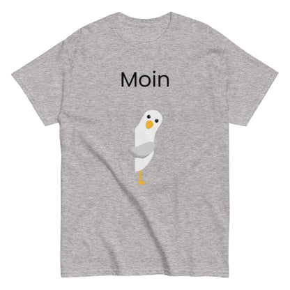 Moin - Norddeutsche Begrüßung, lustiges T-Shirt, Nordsee, Möwe, Perfekt als Geschenk Idee, Unisex - T-Shirt - SprücheKüche - Druckfrisch & frech