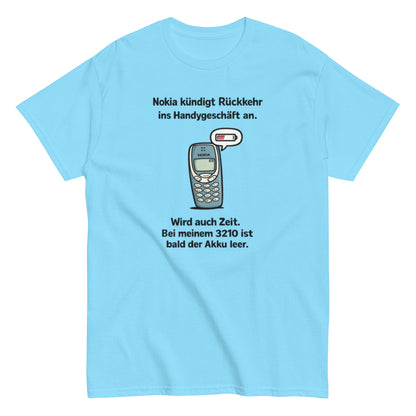 NOKIA RÜCKKEHR AKKU ALLE - Lustiges Herren T-Shirt - SprücheKüche - Druckfrisch & frech