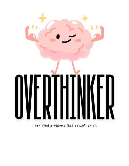 Overthinker T-Shirt – Lustiges Brain - Motiv für alle, die zu viel nachdenken - Lustiges T-Shirt, Humorvoll, Herren, Frauen, Unisex T-Shirt - SprücheKüche - Druckfrisch & frech