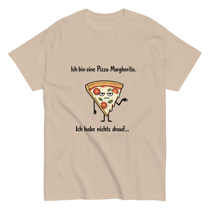 PIZZA MARGHERITA, NIX DRAUF - Lustiges Herren T-Shirt - SprücheKüche - Druckfrisch & frech