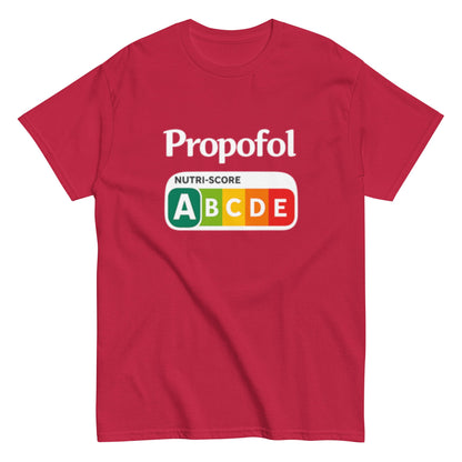 Propofol Nutriscore A Pflegehumor - Lustiges Unisex T-Shirt - SprücheKüche - Druckfrisch & frech