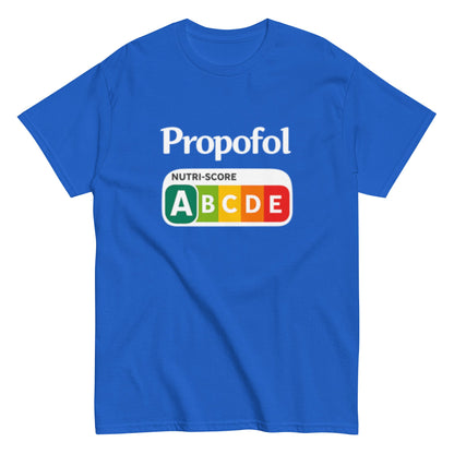 Propofol Nutriscore A Pflegehumor - Lustiges Unisex T-Shirt - SprücheKüche - Druckfrisch & frech