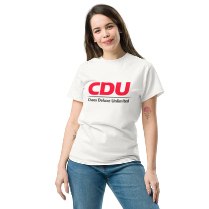 Lustiges Statement T-Shirt mit CDU Chaos Deluxe Unlimited Schriftzug