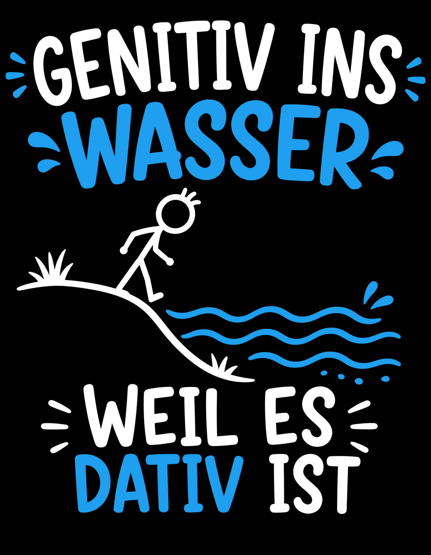 Genitiv ins Wasser weil es Dativ ist – lustiger Grammatik Hoodie für Deutschlehrer