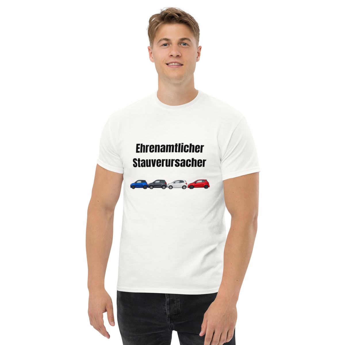 Ehrenamtlicher Stauverursacher Microcar T-Shirt | Lustiges Mopedauto Funshirt für Damen und Herren