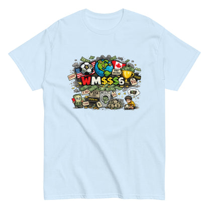 Satirisches WM 2026 T-Shirt Design | Fußball Kritik Shirt | Anti Kommerz Fußball Fanart | Comic Style , Herren, Frauen, Unisex T-Shirt - SprücheKüche - Druckfrisch & frech