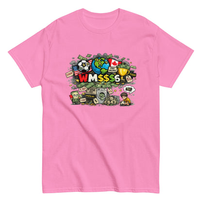 Satirisches WM 2026 T-Shirt Design | Fußball Kritik Shirt | Anti Kommerz Fußball Fanart | Comic Style , Herren, Frauen, Unisex T-Shirt - SprücheKüche - Druckfrisch & frech