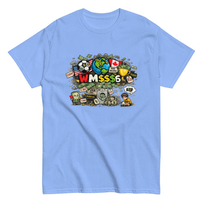Satirisches WM 2026 T-Shirt Design | Fußball Kritik Shirt | Anti Kommerz Fußball Fanart | Comic Style , Herren, Frauen, Unisex T-Shirt - SprücheKüche - Druckfrisch & frech