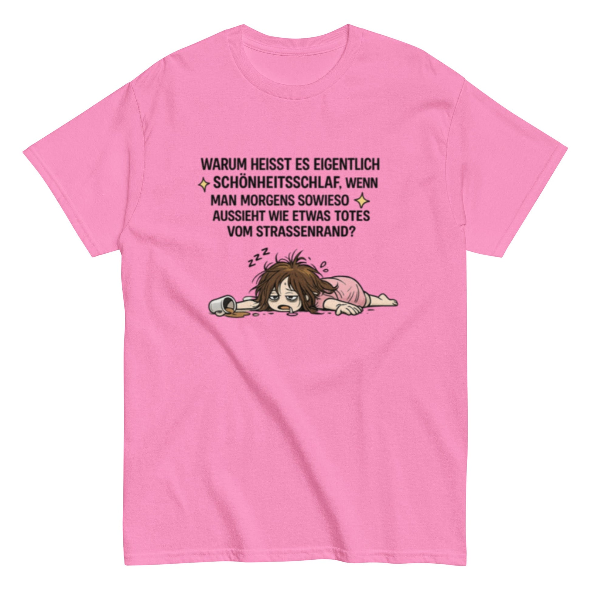 SCHÖNHEITSSCHLAF AM STRASSENRAND - Lustiges Herren T-Shirt - SprücheKüche - Druckfrisch & frech