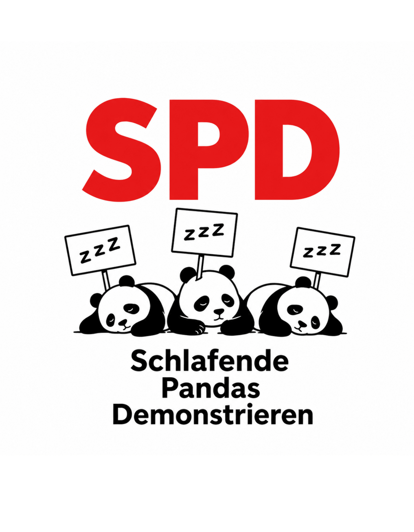 SPD Schlafende Pandas Demonstrieren - Lustiges Unisex T-Shirt - SprücheKüche - Druckfrisch & frech