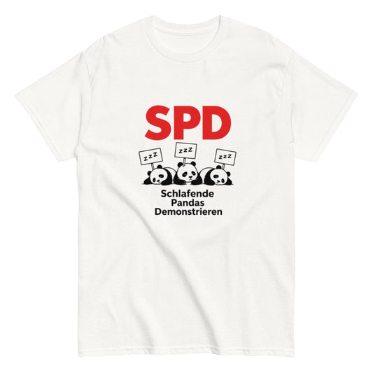 SPD Schlafende Pandas Demonstrieren - Lustiges Unisex T-Shirt - SprücheKüche - Druckfrisch & frech