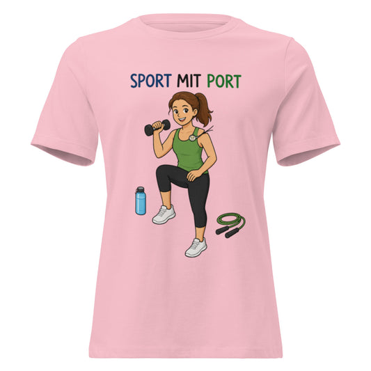 SPORT MIT PORT - Statement Frauen T-Shirt - SprücheKüche - Druckfrisch & frech