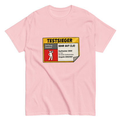 TESTSIEGER Shirt – „Saufmeister 3000“ | Lustiges Party & Festival T-Shirt, Herren, Frauen, Unisex T-Shirt - SprücheKüche - Druckfrisch & frech