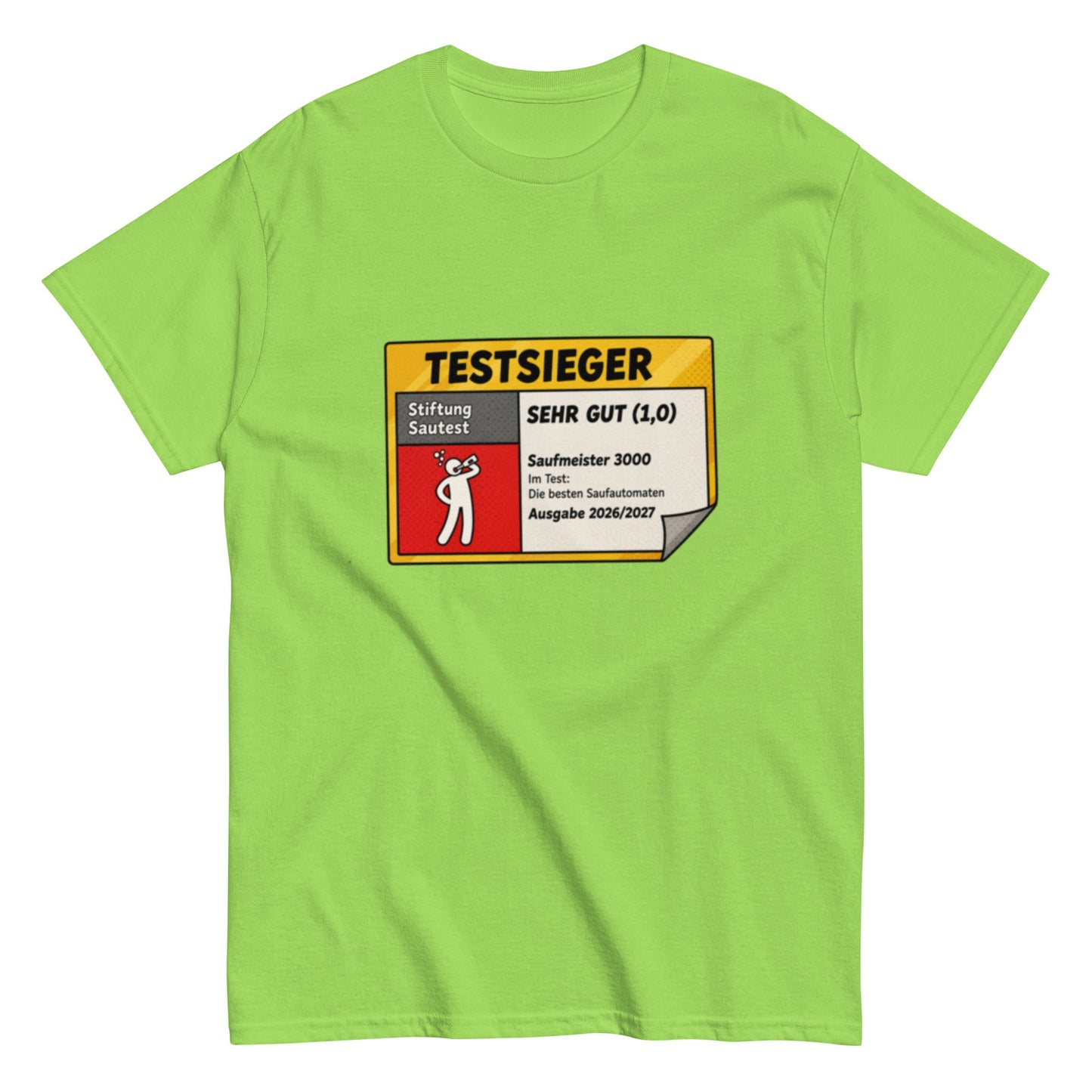TESTSIEGER Shirt – „Saufmeister 3000“ | Lustiges Party & Festival T-Shirt, Herren, Frauen, Unisex T-Shirt - SprücheKüche - Druckfrisch & frech