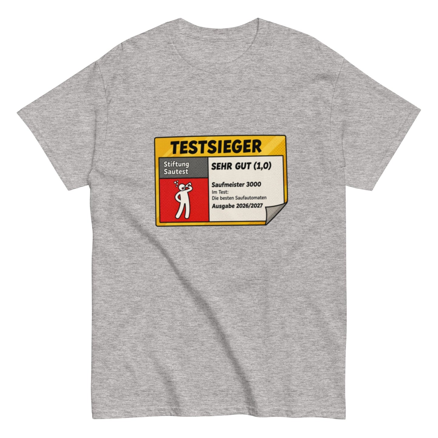 TESTSIEGER Shirt – „Saufmeister 3000“ | Lustiges Party & Festival T-Shirt, Herren, Frauen, Unisex T-Shirt - SprücheKüche - Druckfrisch & frech