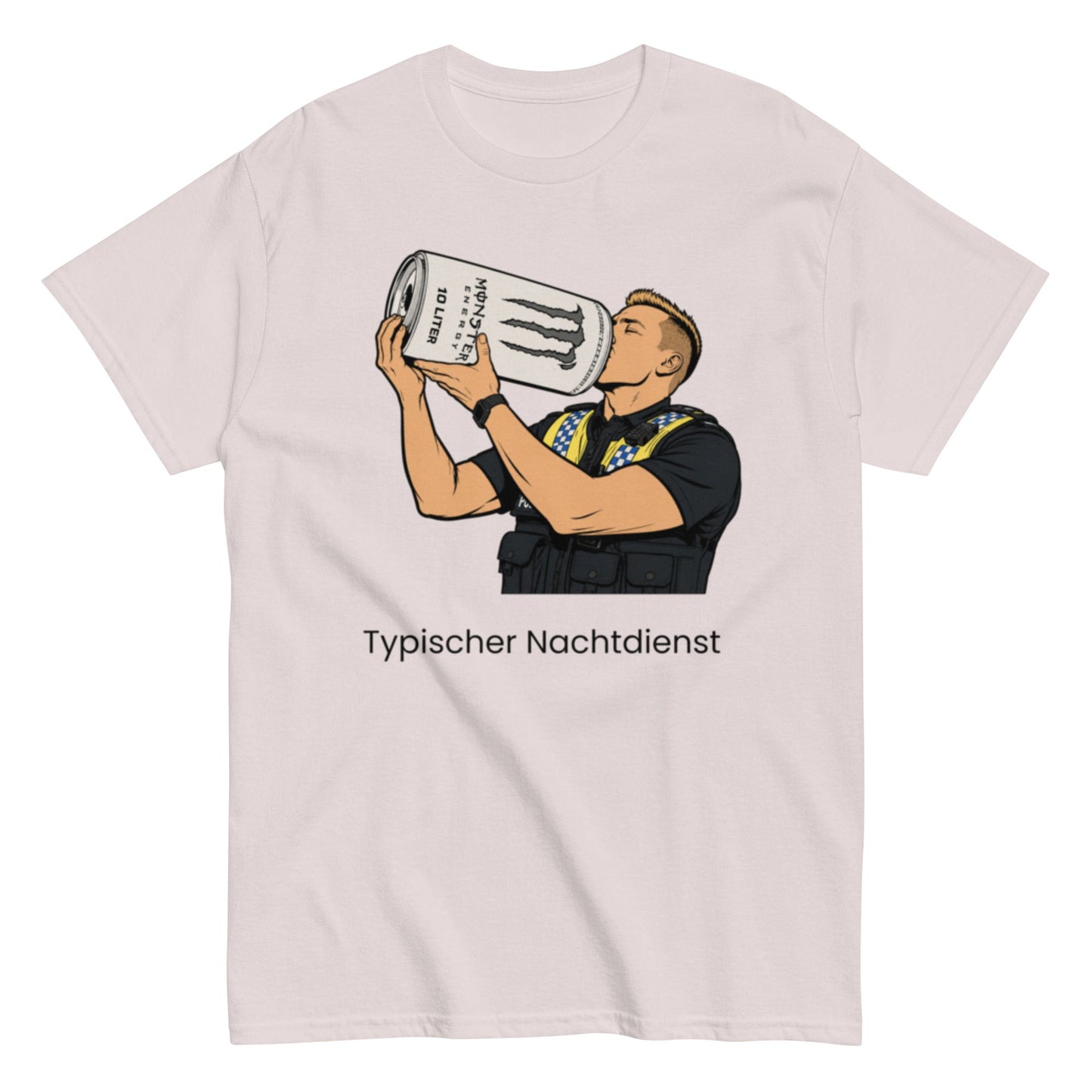 TYPISCHER NACHTDIENST - Lustiges Polizei Herren T-Shirt - SprücheKüche - Druckfrisch & frech