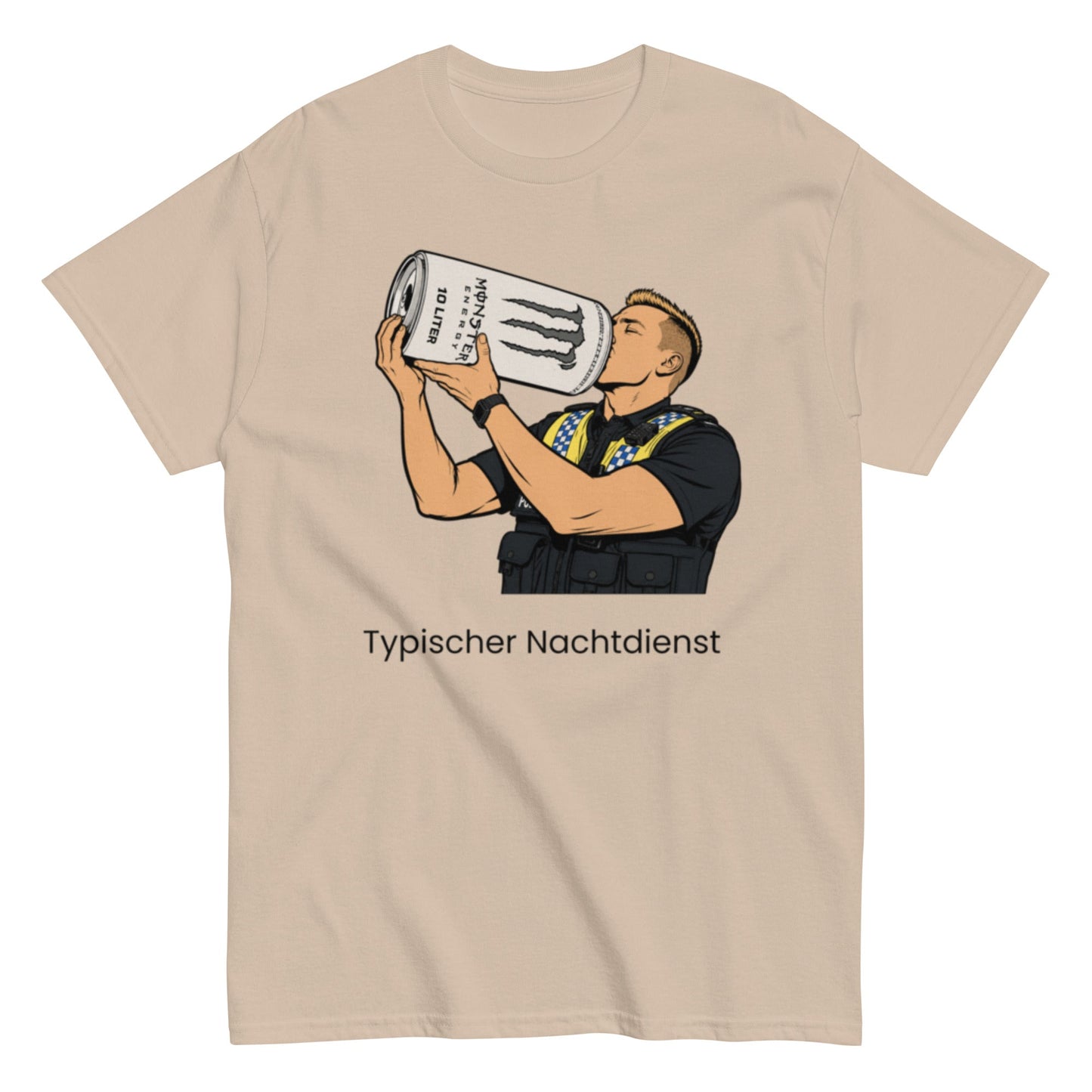 TYPISCHER NACHTDIENST - Lustiges Polizei Herren T-Shirt - SprücheKüche - Druckfrisch & frech