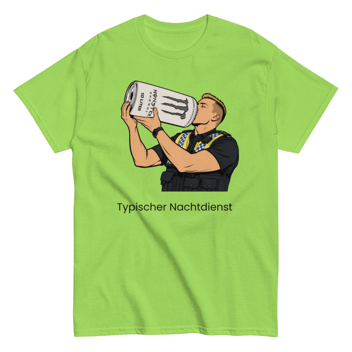 TYPISCHER NACHTDIENST - Lustiges Polizei Herren T-Shirt - SprücheKüche - Druckfrisch & frech
