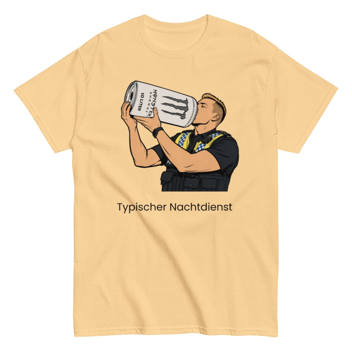 TYPISCHER NACHTDIENST - Lustiges Polizei Herren T-Shirt - SprücheKüche - Druckfrisch & frech