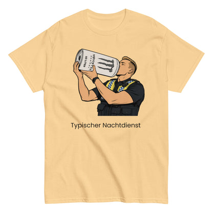 TYPISCHER NACHTDIENST - Lustiges Polizei Herren T-Shirt - SprücheKüche - Druckfrisch & frech