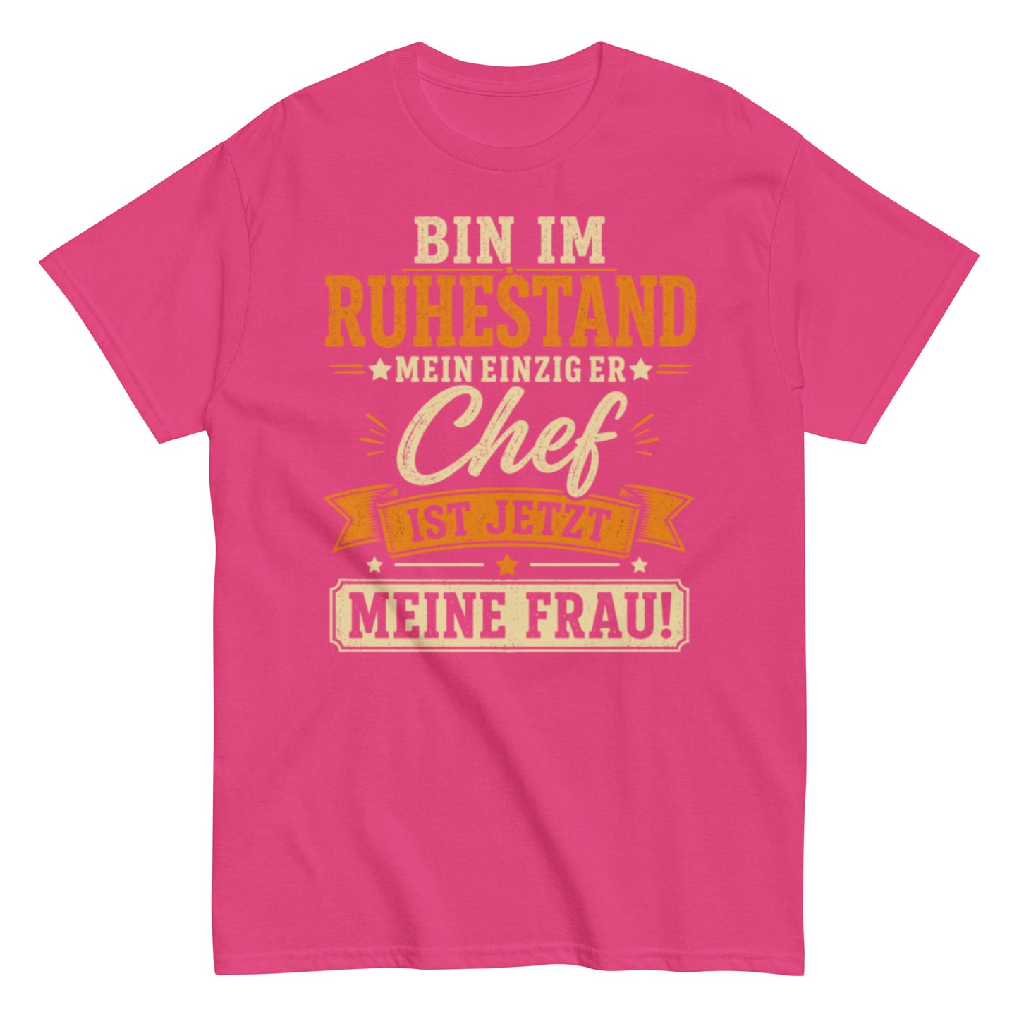 Lustiges Ruhestand T-Shirt – Meine Frau ist jetzt der Chef 