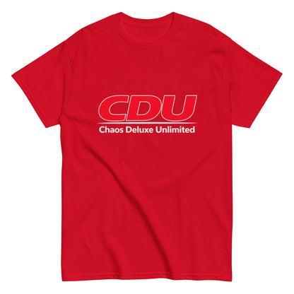 Lustiges Statement T-Shirt mit CDU Chaos Deluxe Unlimited Schriftzug