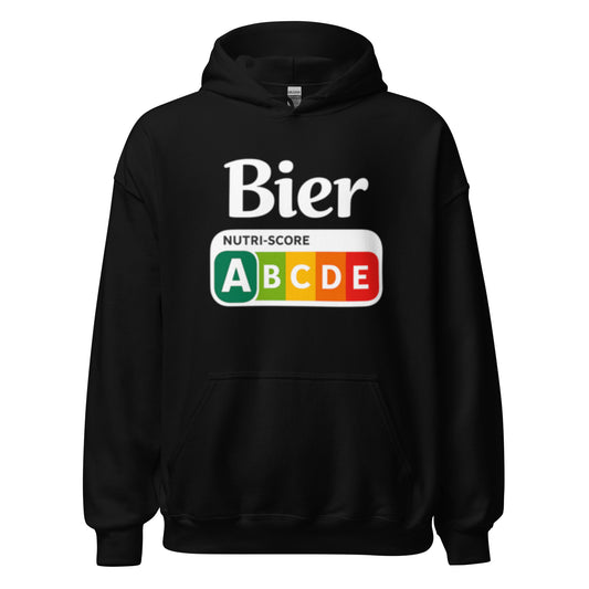 Lustiger Bier Hoodie mit Nutri-Score A Motiv für Bierliebhaber