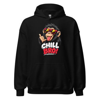 Lustiger Hoodie mit CHILL BRO Spruch und coolem Affen-Motiv