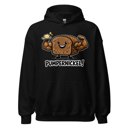 Lustiger Hoodie mit muskulösem Pumpernickel Brot Motiv und Spruch Pumpernickel