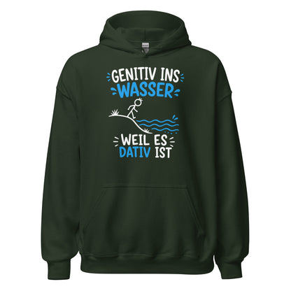 Genitiv ins Wasser weil es Dativ ist – lustiger Grammatik Hoodie für Deutschlehrer