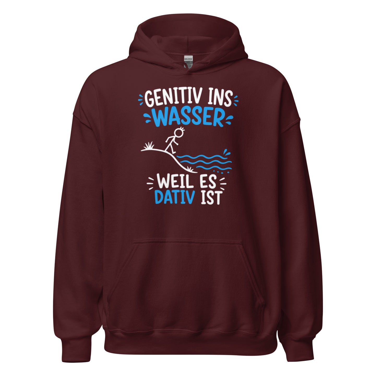 Genitiv ins Wasser weil es Dativ ist – lustiger Grammatik Hoodie für Deutschlehrer