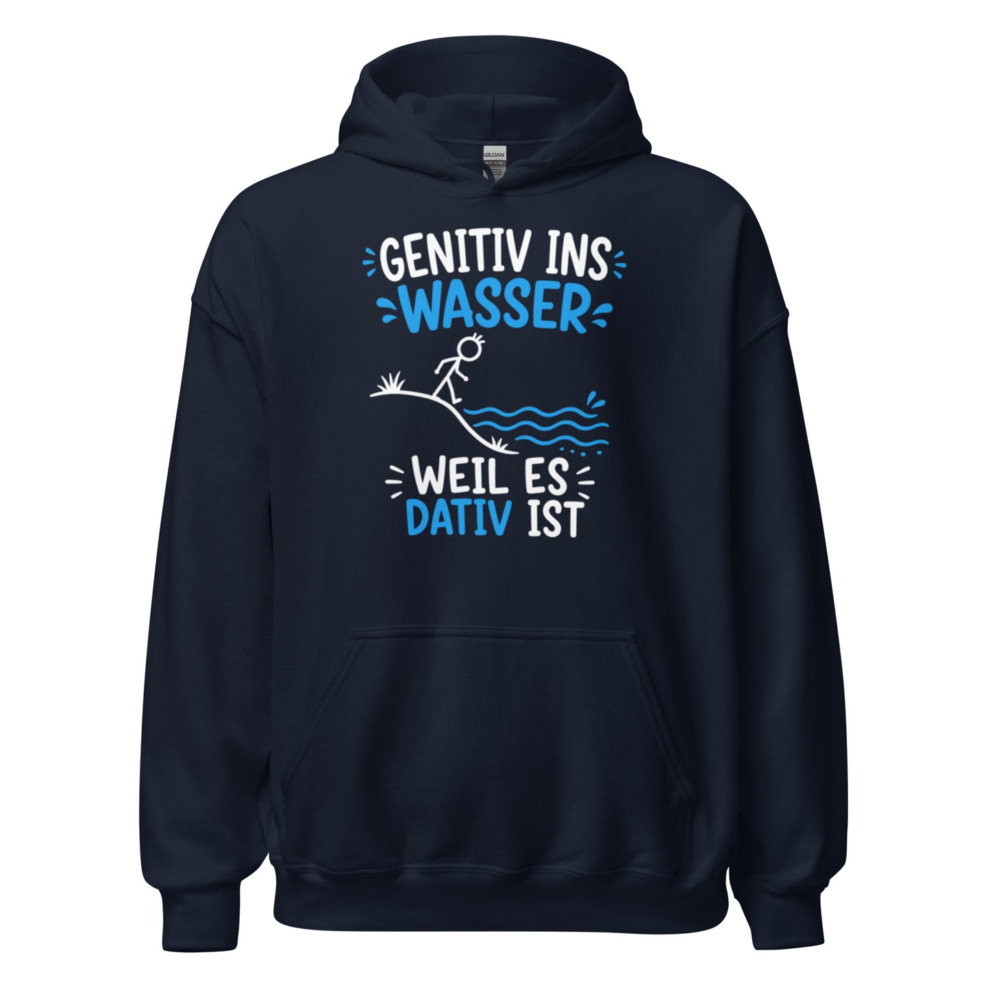 Genitiv ins Wasser weil es Dativ ist – lustiger Grammatik Hoodie für Deutschlehrer