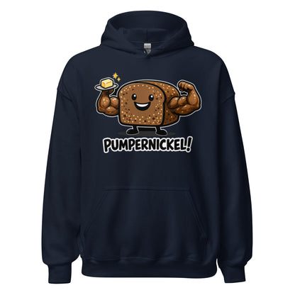 Lustiger Hoodie mit muskulösem Pumpernickel Brot Motiv und Spruch Pumpernickel